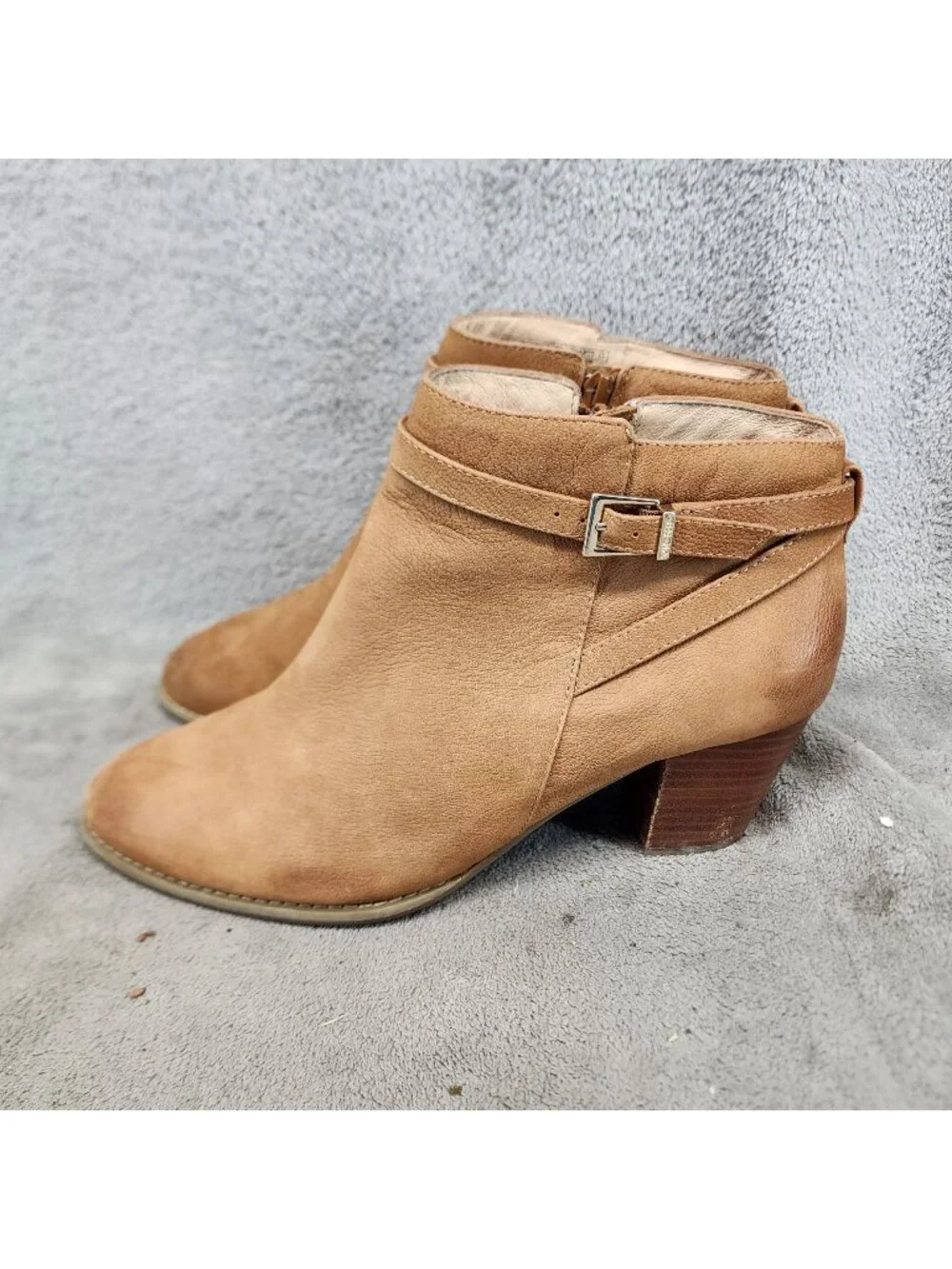 Vionic Shoes Womens Size 10 Brown Leather Upton Side Zip Ankle Boots *Read*